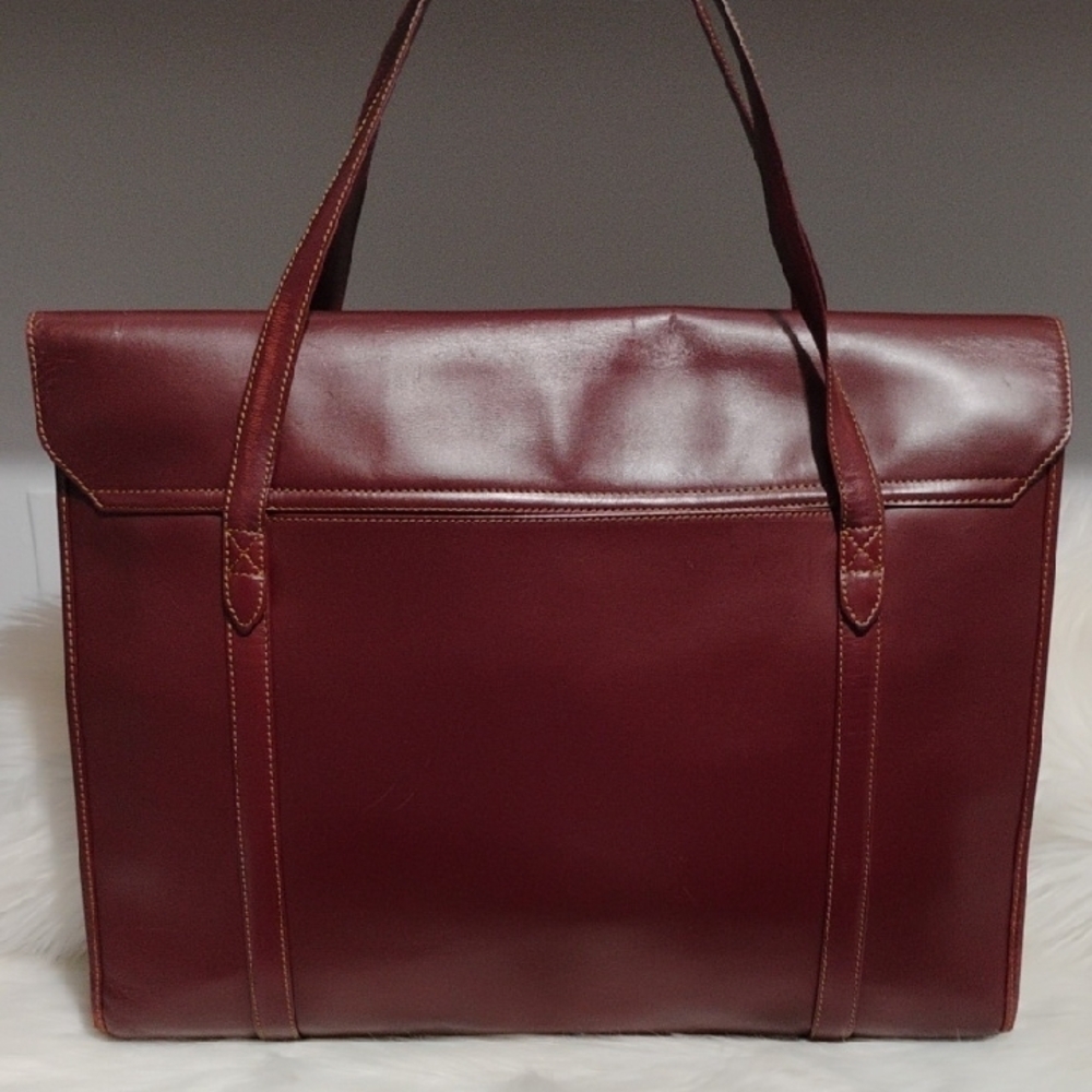 SALE! Auth Cartier Must Line Leather Bordeaux Shoulder Bag Dust Bag Coin Case - Picture 3 of 16